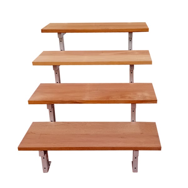 BALI Gartentreppe, Außentreppe, Terrassentreppe  Stahl H71cm - 4 Bankirai Hartholz Stufen B60cm