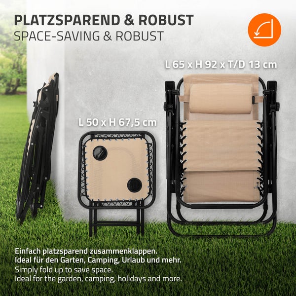 ML-Design 3-teiliges Sonnenliege Set klappbar, Gartenliege Set mit Tisch, Taupe, Liegestuhl mit verstellbarem Kopfpolster & Rückenlehne, wetterfest/Outdoor, Relaxliege Gartenstuhl mit Getränkehalter