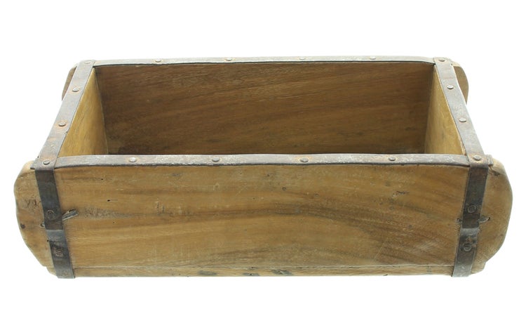 FRANK FLECHTWAREN | Dekobox Ziegelform, HOLZ, METALL, 30 x 14 x 9 cm