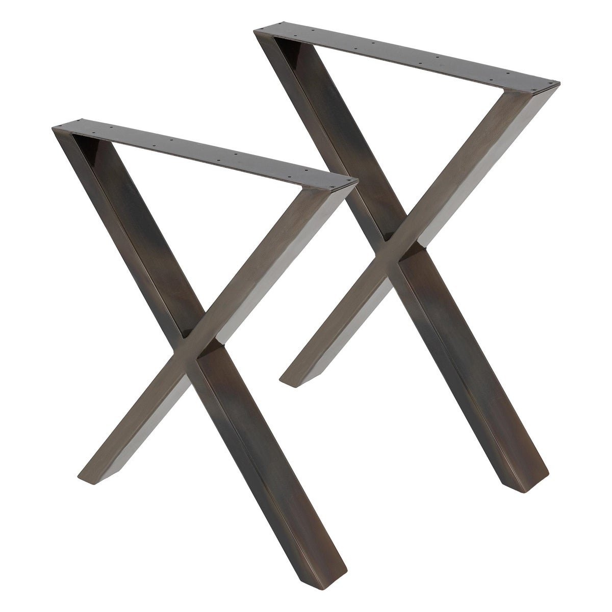 ECD Germany 2x Tischbeine Kreuz X-Form X-Design 60 x 73 cm, Industrial, pulverbeschichtete Stahl, Industriedesign, Metall Tischkufen Tischuntergestell Tischgestell Möbelfüße, für Esstisch Schreibtisch