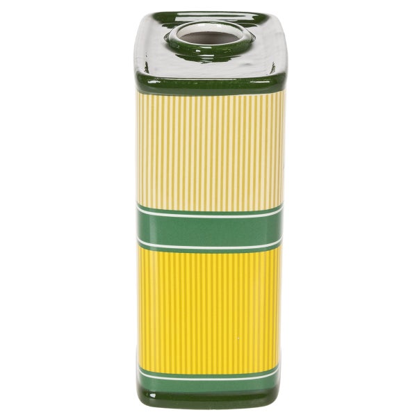 Dekorative Keramikdose mit Streifenmuster