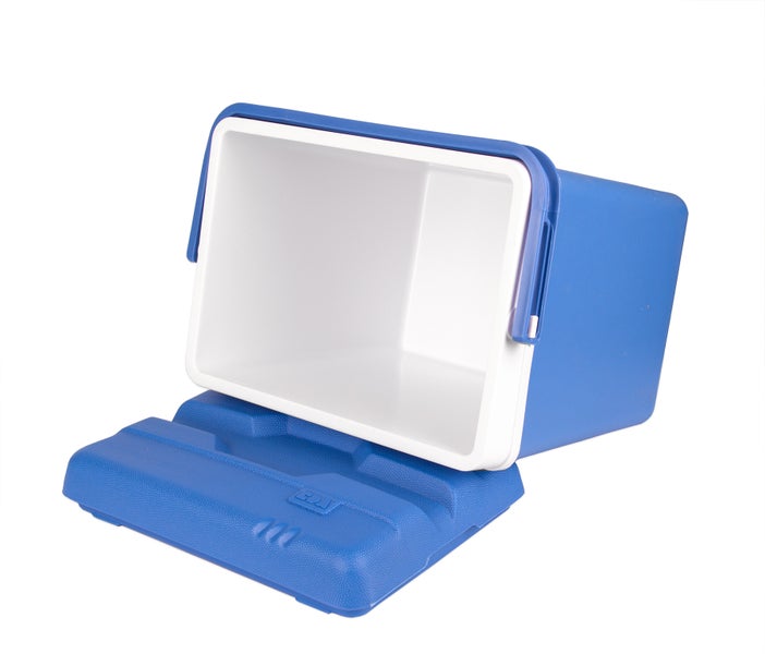 Kühlbox 24 Liter blau/weiß inkl. 6 Kühlakkus - Bis zu 11 Std. Kühlung - Thermobox aus Kunststoff - Outdoor Kühltasche für Camping, Picknick, Grillen & Garten