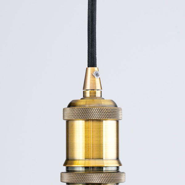 Dekorative Lampenfassung E27, Industrial-Style, Antikmessing