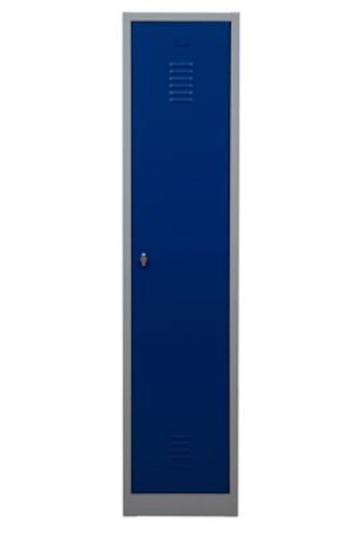 PROREGAL Garderobenspind Camel 1-Fach HxBxT 180 x 41 x 50 cm Vorhängeschloss Grau-Blau
