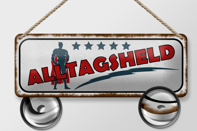 Blechschild Spruch 27x10cm 5 Sterne Alltagsheld Dekoration