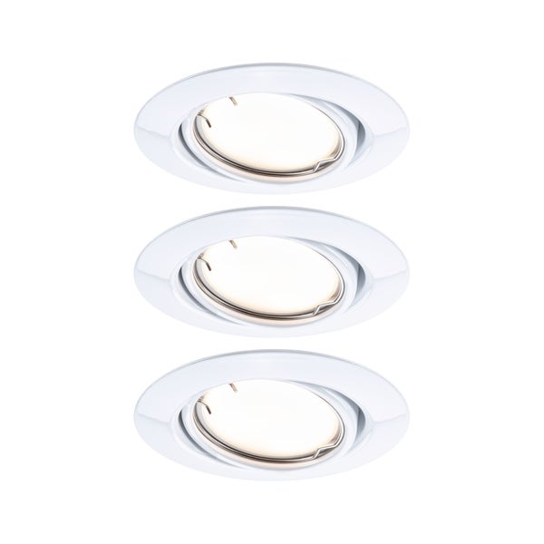 LED Einbauleuchte Smart Home Zigbee 3.0 Base Coin Basisset schwenkbar rund 90mm 20° Coin 3x4,9W 3x430lm 230V dimmbar 3000K Weiß