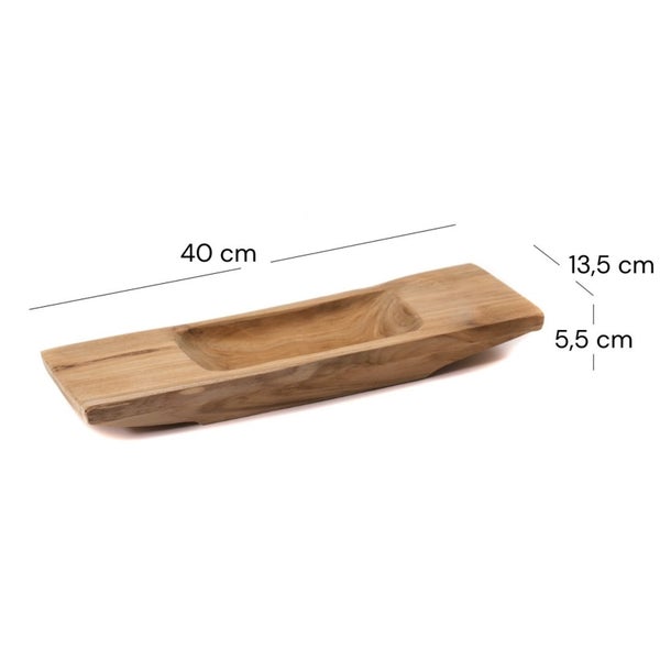 Dekoschale aus Teakholz, 40 cm lang