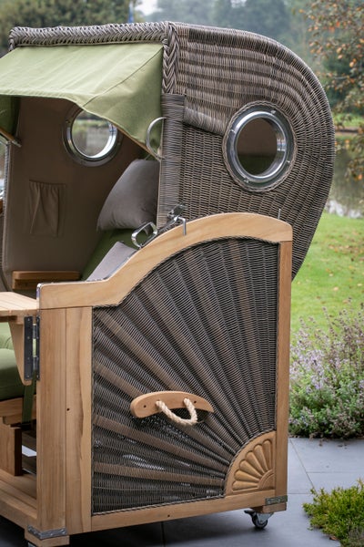 Strandkorb Rantum Grande Teak PE grey Dessin 548