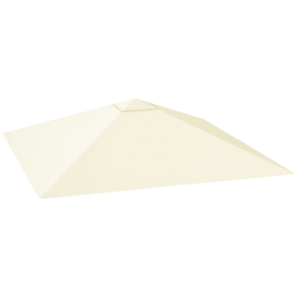Ersatzdach für Pavillon aus Stoff in Creme, quadratisch mit Belüftungsöffnung an der Spitze.