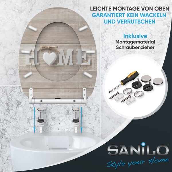 Toilettendeckel mit Home Dekor und Montagezubehör