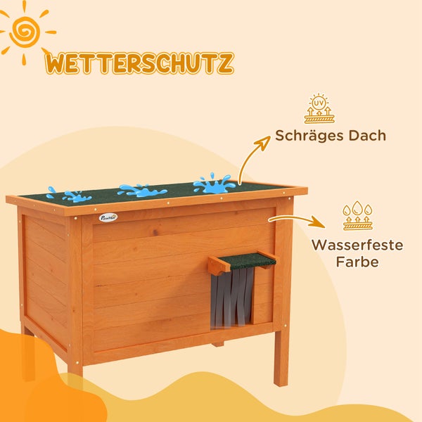 Pawhut Hundehütte mit Wetterschutz, schrägem Dach und wasserfester Farbe