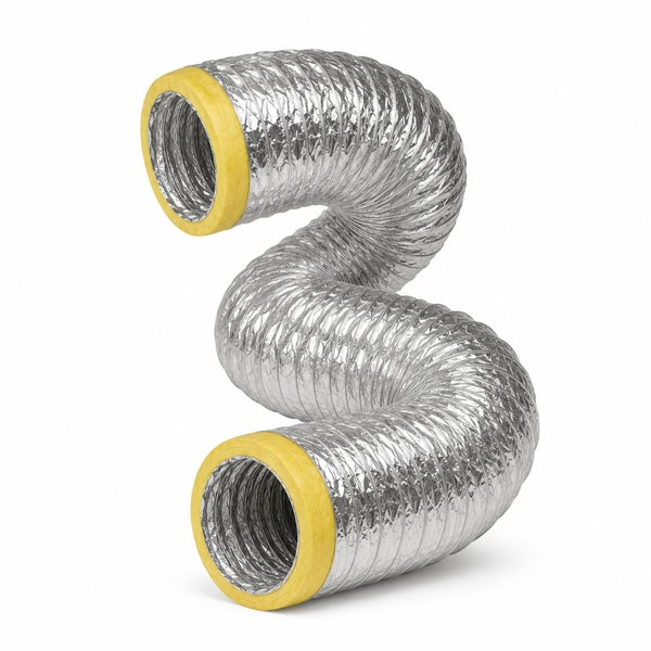 Flexibler isolierter Lüftungsschlauch aus Aluminium für Lüftungs- und Klimaanlagen.