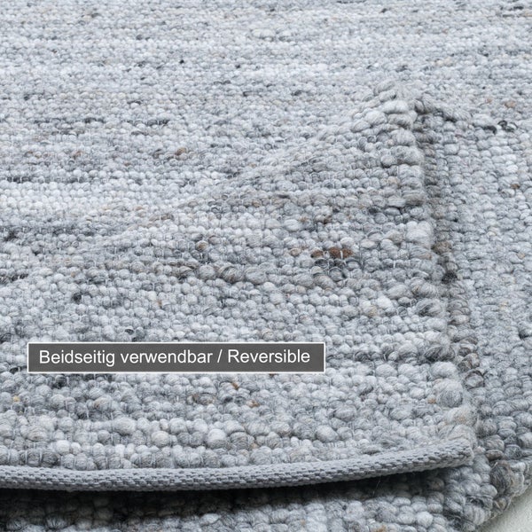 Wendbarer Handwebteppich Malli grau 200x300 cm