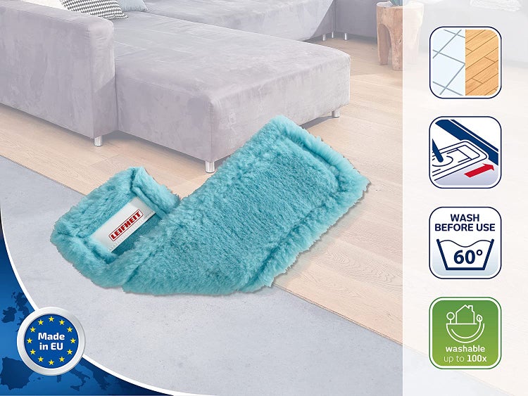 Leifheit 3er Set Wischbezug Profi XL micro duo, super soft & static plus, verschiedene Ersatzbezüge für alle Bodenarten, Wischüberzug für Parkett, Laminat, Fliesen und zum trockenen Staubwischen