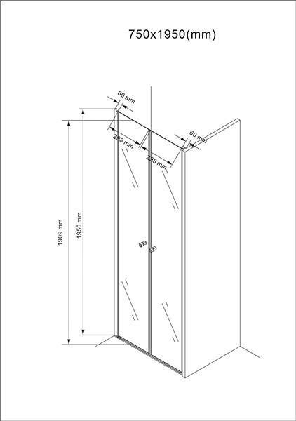 BuyLando Maja 75x195 cm Duschtür Nischdusche Klarglas