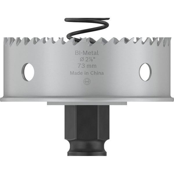 Bosch Pro Lochsäge mit den Maßen 73 Millimeter Durchmesser und 20 Millimeter Tiefe.