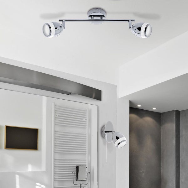 LED Deckenleuchte Badleuchte dreh- & schwenkbar 8W Chrom IP44 Metall Briloner