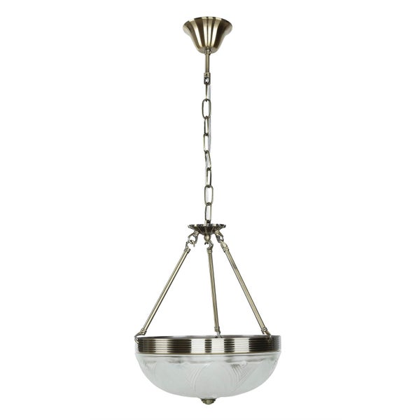 Hängeleuchte mit Kette und Glasschirm