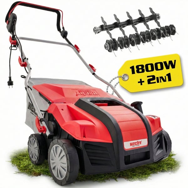 Elektrischer Rasenlüfter mit zwei Walzenaufsätzen und 1800 Watt Leistung