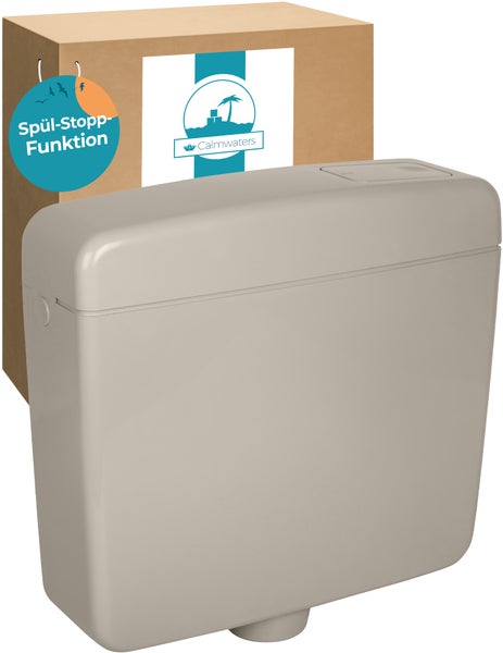 Wandmontierter Spülkasten für Toilette von Calmwaters mit Spülstoppfunktion und Verpackung