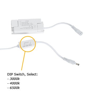 LED-Konverter mit DIP-Schalter zur Farbtemperaturauswahl
