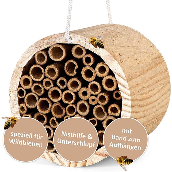 Insektenhotel CULT at home Bienenhotel Durchmesser 13cm braun zum Hängen