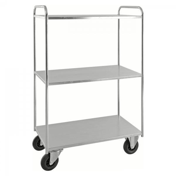 Servierwagen mit drei Regalböden und Rädern