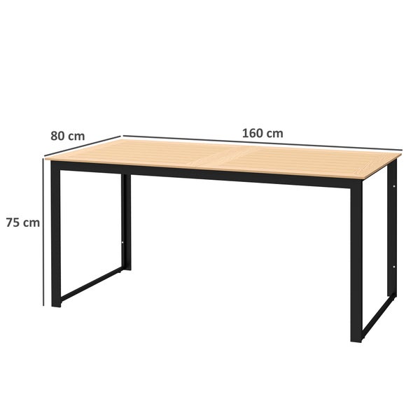 Abmessungen von vier Stühlen und einem Tisch