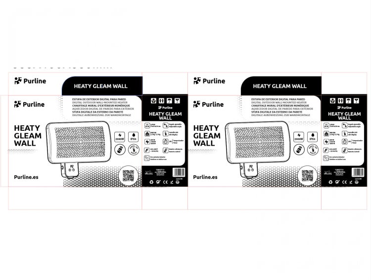 Verpackung des Purline Heaty Gleam Wall Heizstrahlers für den Außenbereich