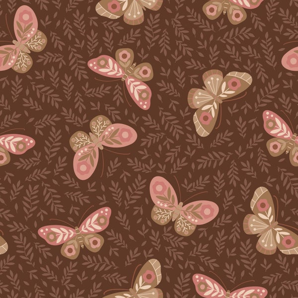 Nahtloses Muster mit Schmetterlingen und Blättern