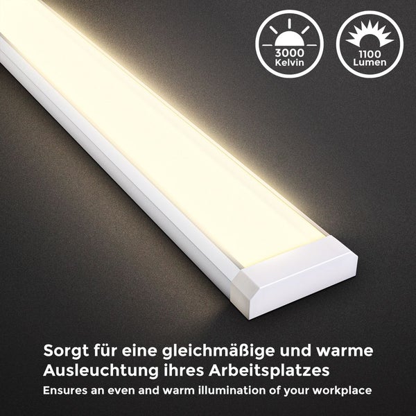 Unterbauleuchte - 10W, 1100lm, LED, Schalter, Stecker, warmweiß, weiß