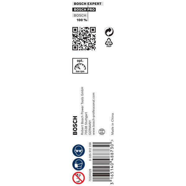 Bosch Expert, Bosch Pro, Bosch Logo, Informationen zu Papierverpackung und Barcode
