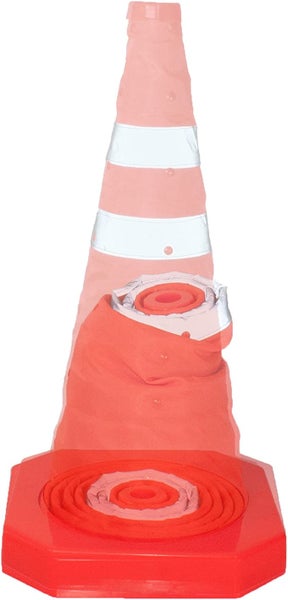 5x UvV Faltleitkegel 49cm faltbare Pylone Leitkegel + rote Blinkleuchte