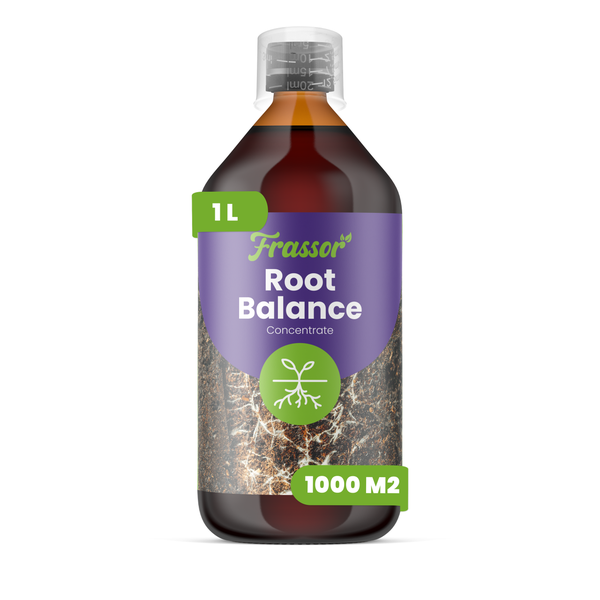 Frassor Root Balance Konzentrat für Pflanzen in einer 1 Liter Flasche, ausreichend für 1000 Quadratmeter.