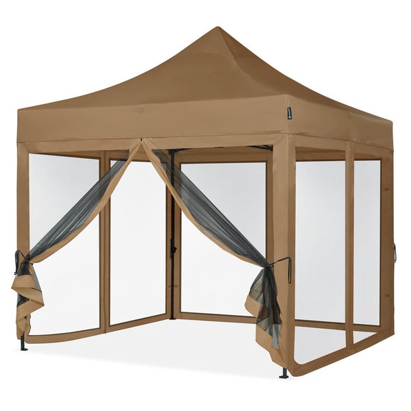 VONROC Pavillon 3x3m wasserdicht stabil - Partyzelt EasyUp System [3Min Aufbau] Popup Faltpavillon modular erweiterbar als Festival Zelt, Gartenpavillon