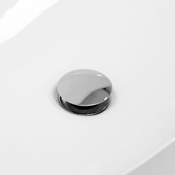 ML-Design Universal Ablaufgarnitur für Waschbecken Waschtisch Ablaufventil ohne Überlauf Messing verchromt Modernes Pop-Up Click Clack Ventil Abflussgarnitur Werkzeugloser Einbau Waschbeckenstöpsel
