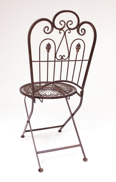 FRANK FLECHTWAREN | Klappstuhl Provence, METALL, Ø 41 cm, Sitzhöhe 46 cm, GH 92 cm, platzsparend zusammenklappbar, Stückpreis