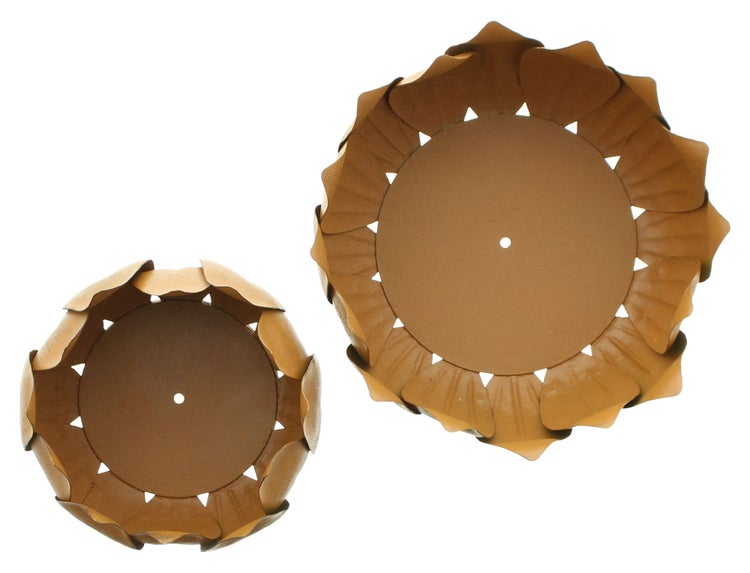 FRANK FLECHTWAREN | Schale Blätter, 2er Set, METALL, Ø 11 x 7 cm, Ø 16 x 7 cm