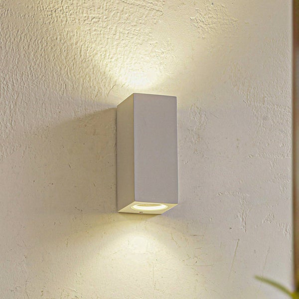 Lucande Wandleuchte außen Xava (Modern) in Weiß aus Aluminium (2 flammig, GU10) - Außenwandleuchten Wandlampe Led Außenlampe Outdoor für Außenwand/Hauswand Haus Terrasse & Balkon