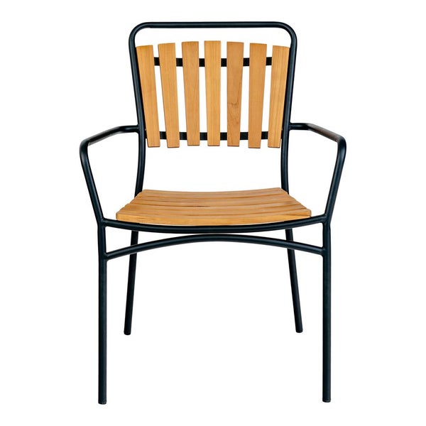 Cleveland Gartenstuhl Teak,schwarz. 4er Set