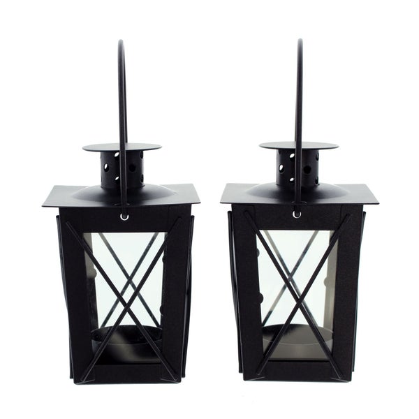 FRANK FLECHTWAREN | Mini-Laterne Metall, 2er Set, METALL, 7 x 7 x 12 cm, GH 17 cm, ohne Teelicht, Setpreis