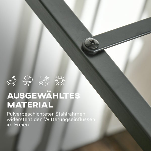Outsunny Kaminholzregal, Kaminholzunterstand für Garten, Balkon, 39 x 35 x 76 cm, Stahl, Schwarz