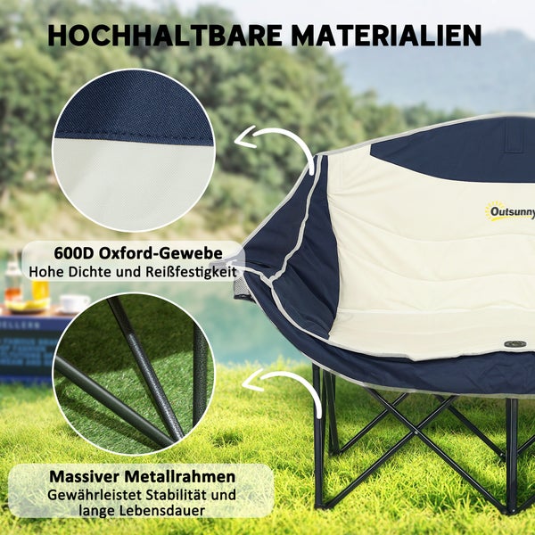Campingstuhl mit robustem Metallrahmen und reißfestem 600D Oxford Gewebe für hohe Stabilität im Außenbereich