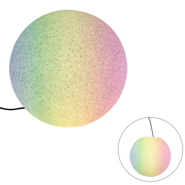 Kugelförmige Tischleuchte mit gesprenkelter Oberfläche