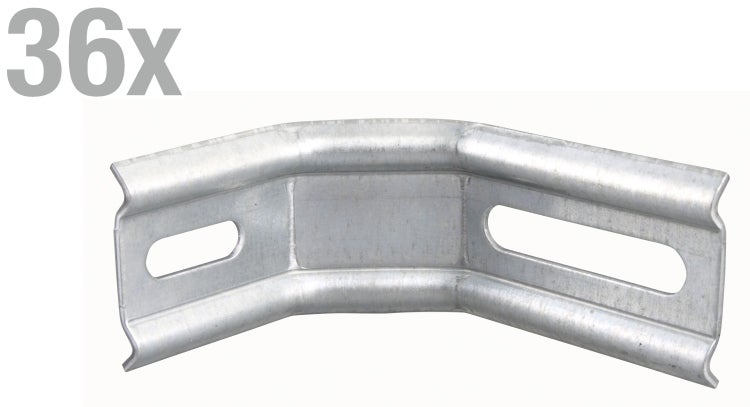 Winkelverbinder aus Metall mit Langloch zur Befestigung, 36 Stück