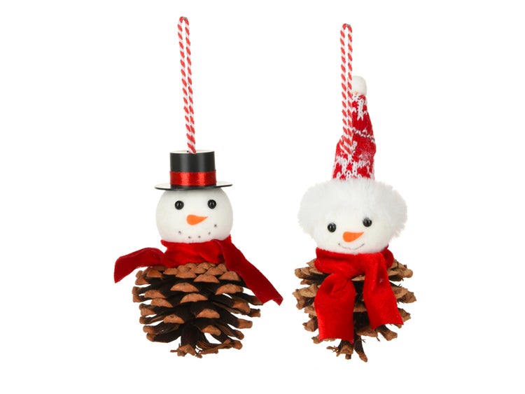 LAALU 2er-Set Dekorationen: Schneemann-Mix 9 cm
