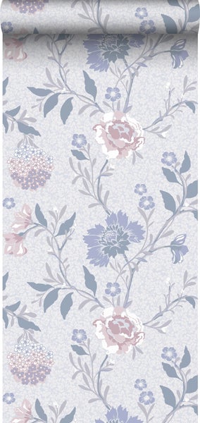 Duro Tapete Blumen Hellblau - 53 cm x 10.05 m - 661164