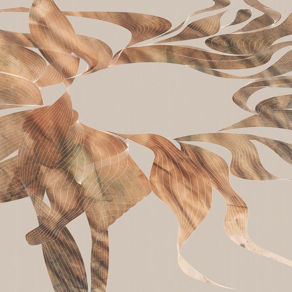 Tapete mit floralem Muster in Braun- und Beigetönen