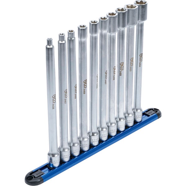 BGS Steckschlüssel-Einsatz-Satz E-Profil XXL Antrieb Innenvierkant 10 mm (3/8) SW E6 - E20 10tlg. - 70026