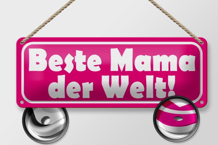 Blechschild Spruch 27x10cm Beste Mama der Welt Dekoration
